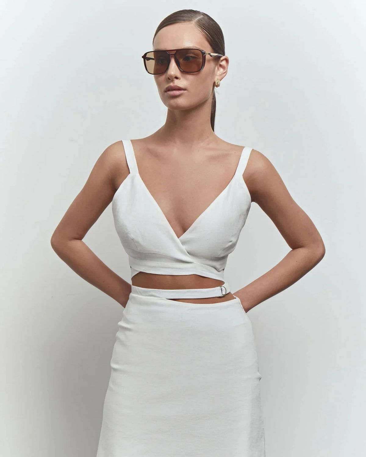Linen mini skirt